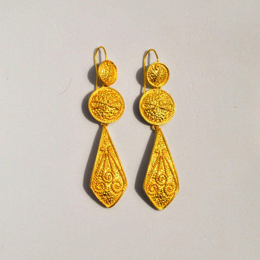 Orecchino ghirigò in argento 925 dorato ORG1 - Mogavero