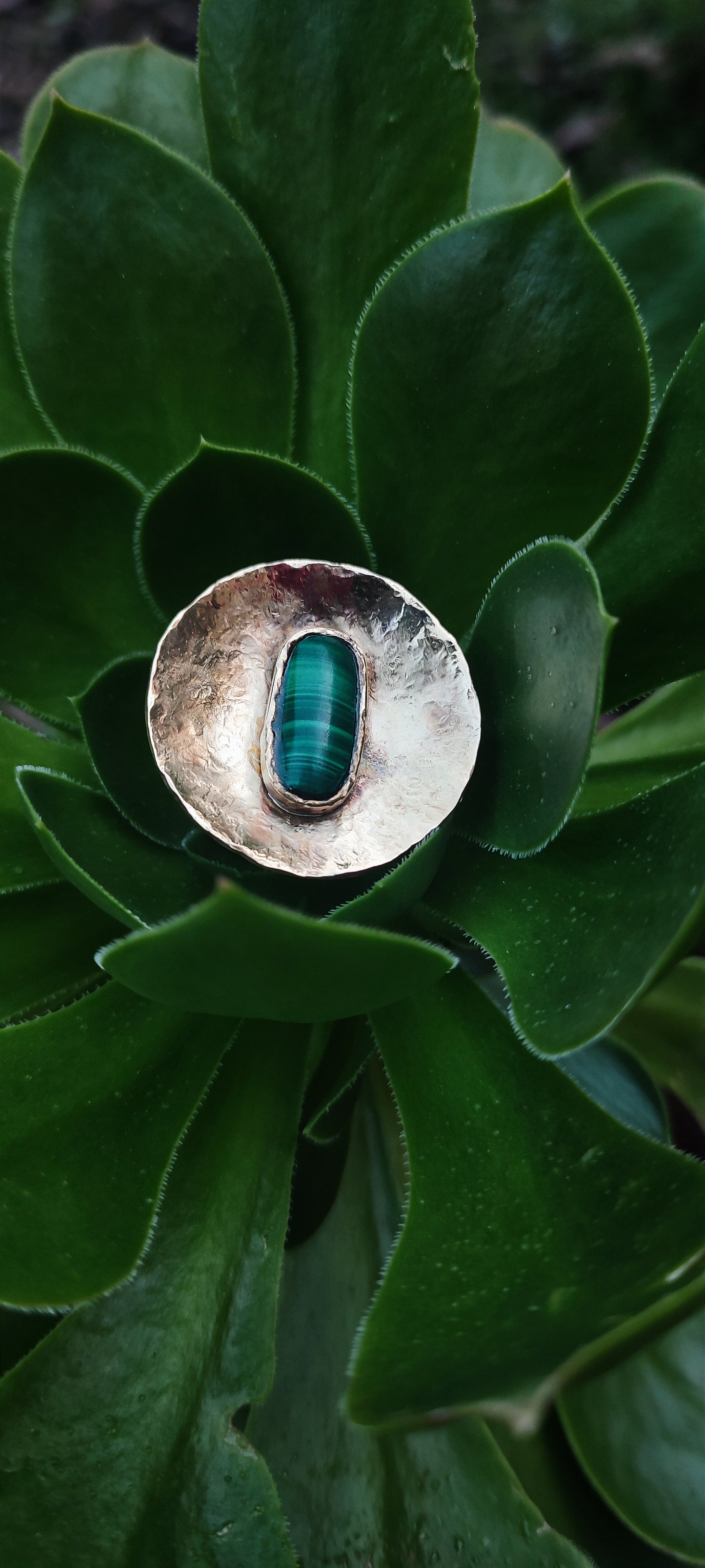 Anello Kore con Malachite